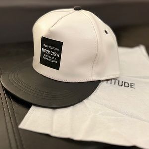Super Crew Leather Adjustable Snap Back Cap